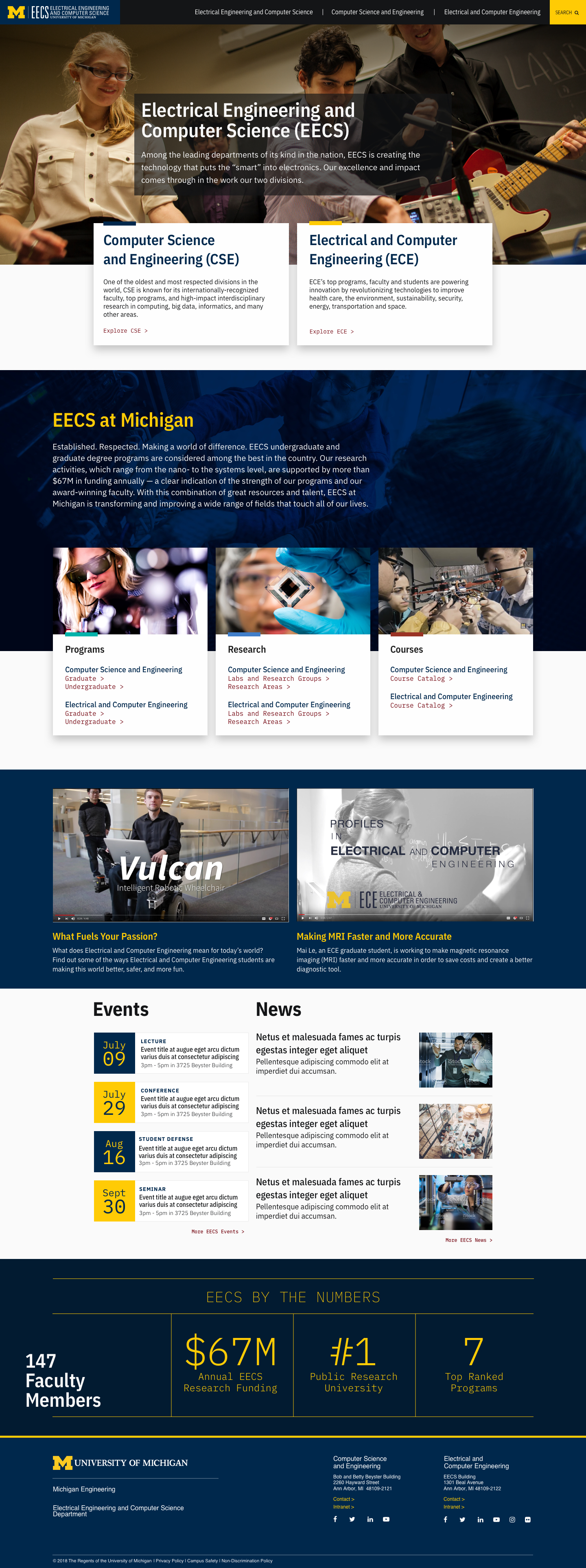 Home page of EECS